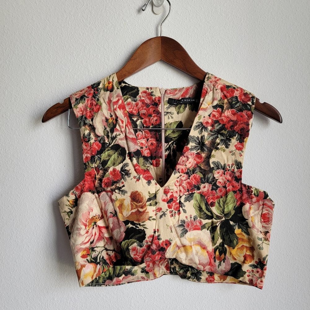 ZARA Floral Crop Top